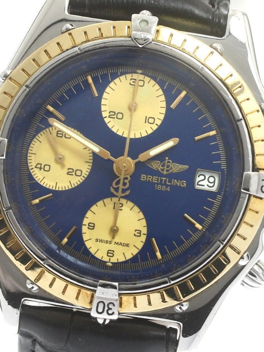 BREITLING Chronomat 81.950 Chronograph Navy / Gold Dial Automatic Men's